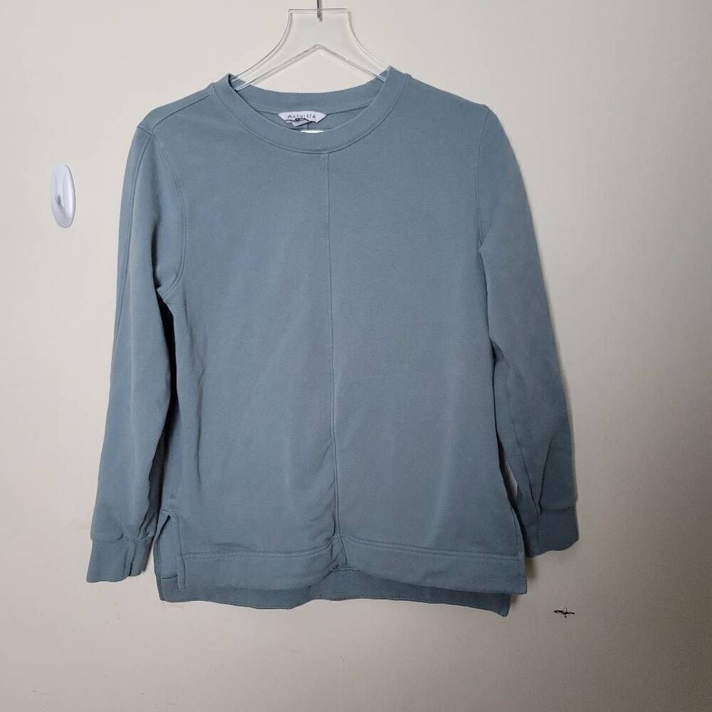 Athleta Retroplush Crewneck Sweatshirt Minimalistic Grey Small   #982312
